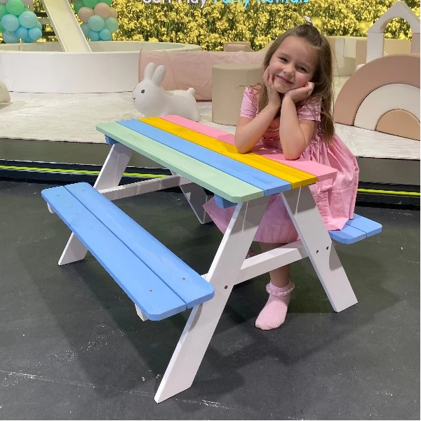 Set masuta cu bancute Rainbow Ginger Home - imagine 4