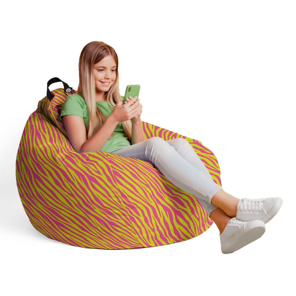 Fotoliu Puf Zebra Pink Updeco | Confort si Stil - imagine 4