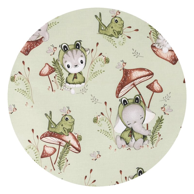 Cosulet bebelus Qmini 75x55 cm bumbac, model Frogs