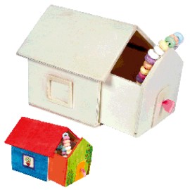 Cutie Casuta Beleduc - Decoratiune Din Lemn pentru Creativitate