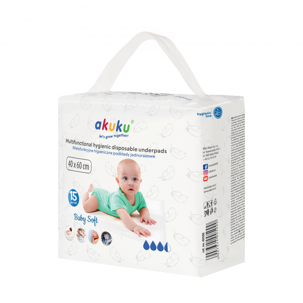 Set 15 Aleze Akuku Baby Soft 40x60 cm - imagine 3