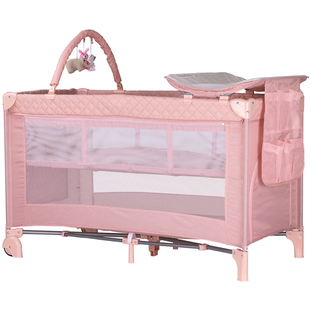 Pătuț Chipolino Luna Pink 2 în 1 Pliabil - imagine 3