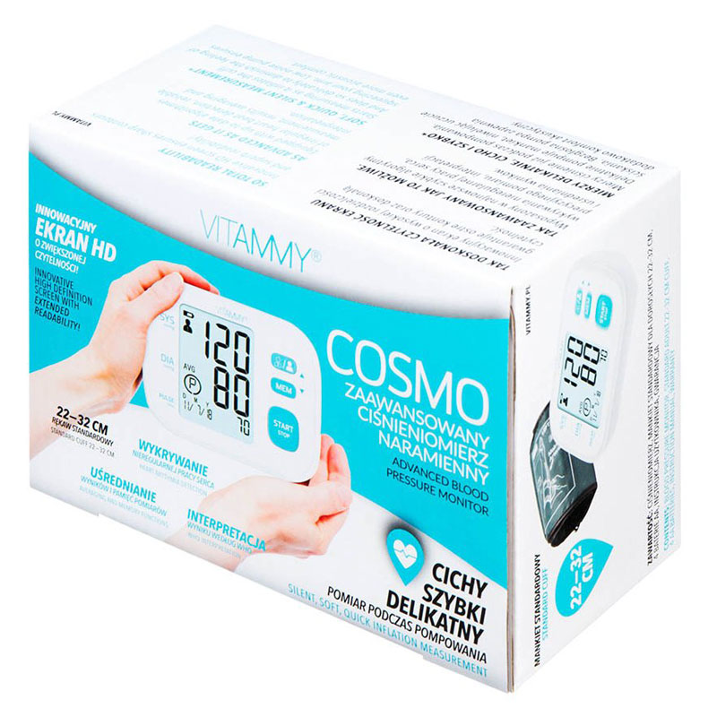 Tensiometru Vitammy Cosmo, Mănşă 22-32 cm, Alb-Turcoaz