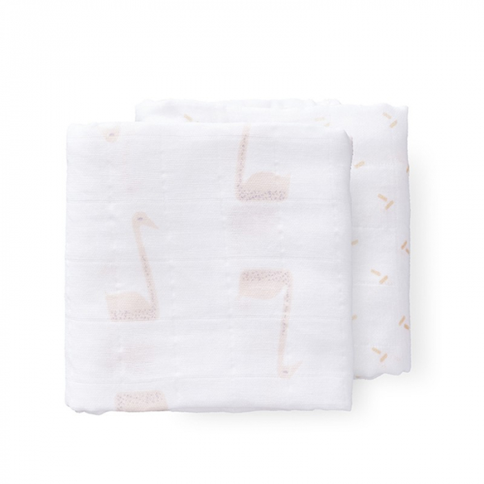 Set 2 paturici muselina Fresk Swan, organic