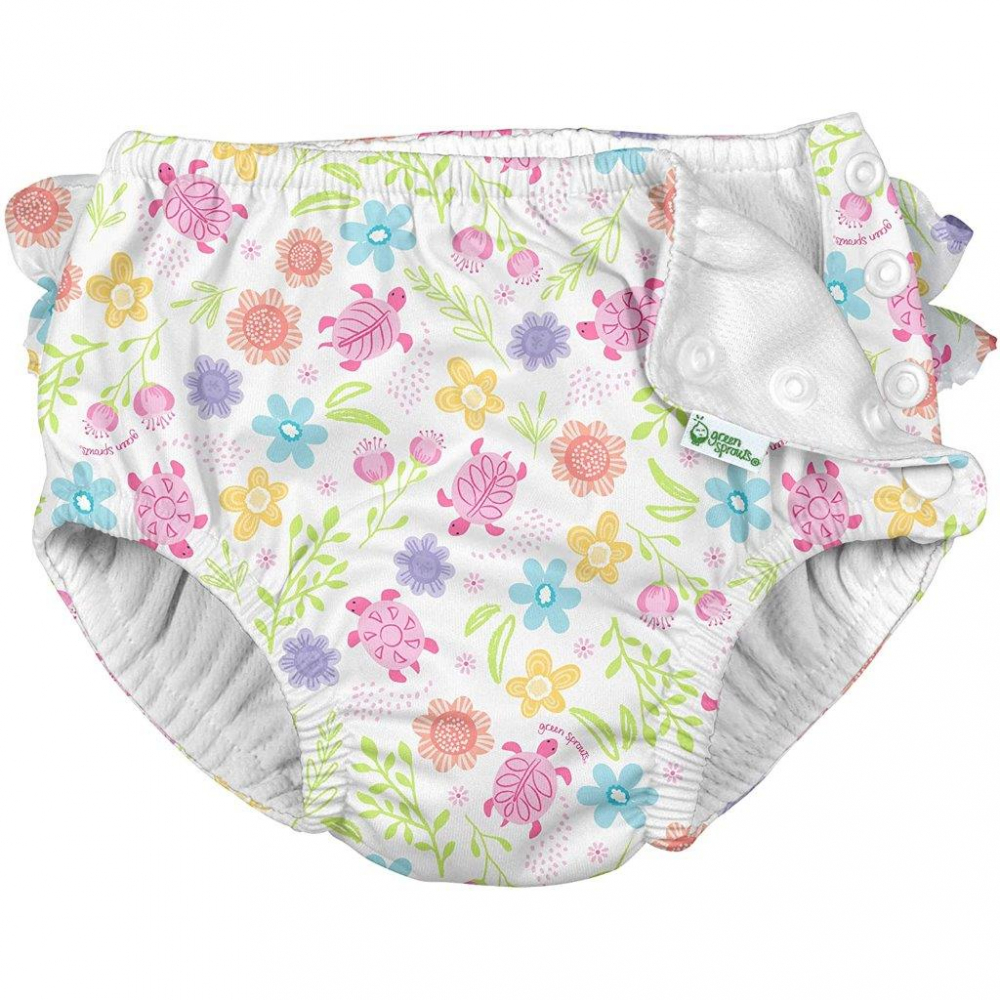 Slip fete Green sprouts Floral SPF 50+ Refolosibil - imagine 2
