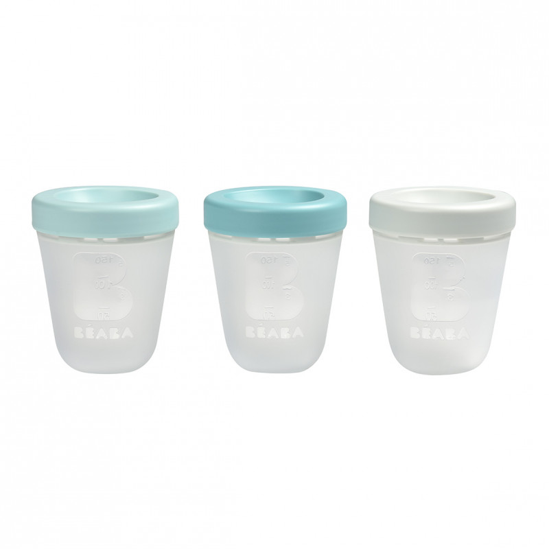 Set 3 recipiente silicon Beaba 200 ml, Ermetice