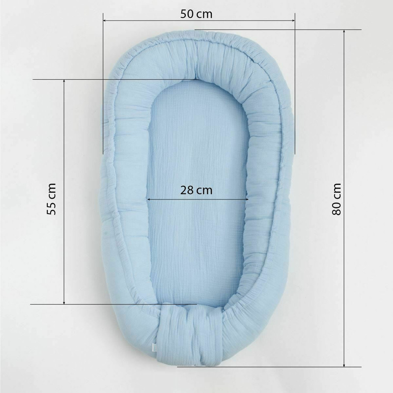 Cosulet Bebelus New Baby Muselina, 80x50 cm, Alb - imagine 5