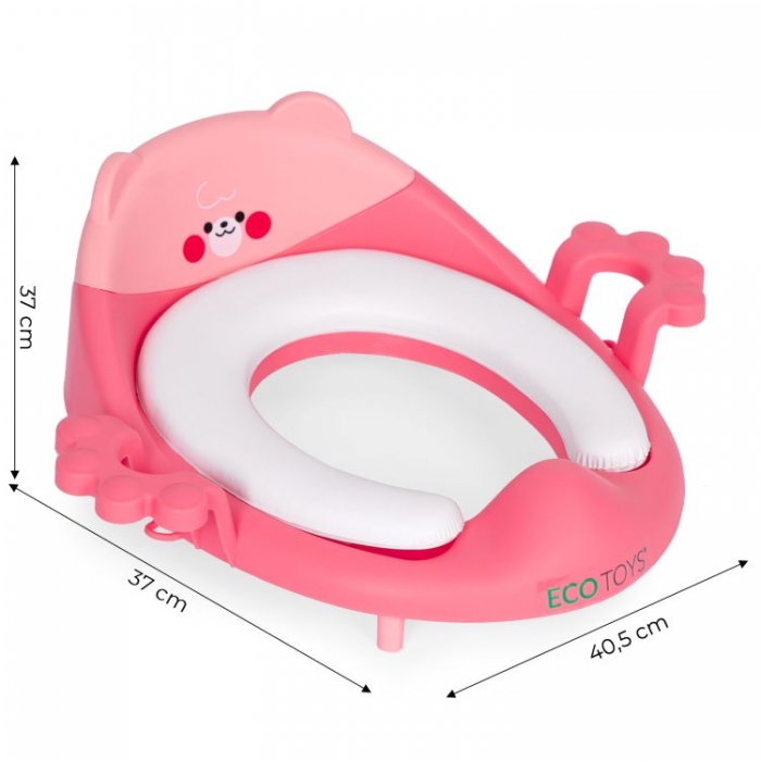 Reductor Toaletă Ecotoys Roz cu Manere - imagine 7