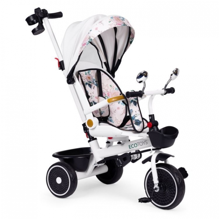 Tricicleta Ecotoys multifuncțională cu scaun 360°
