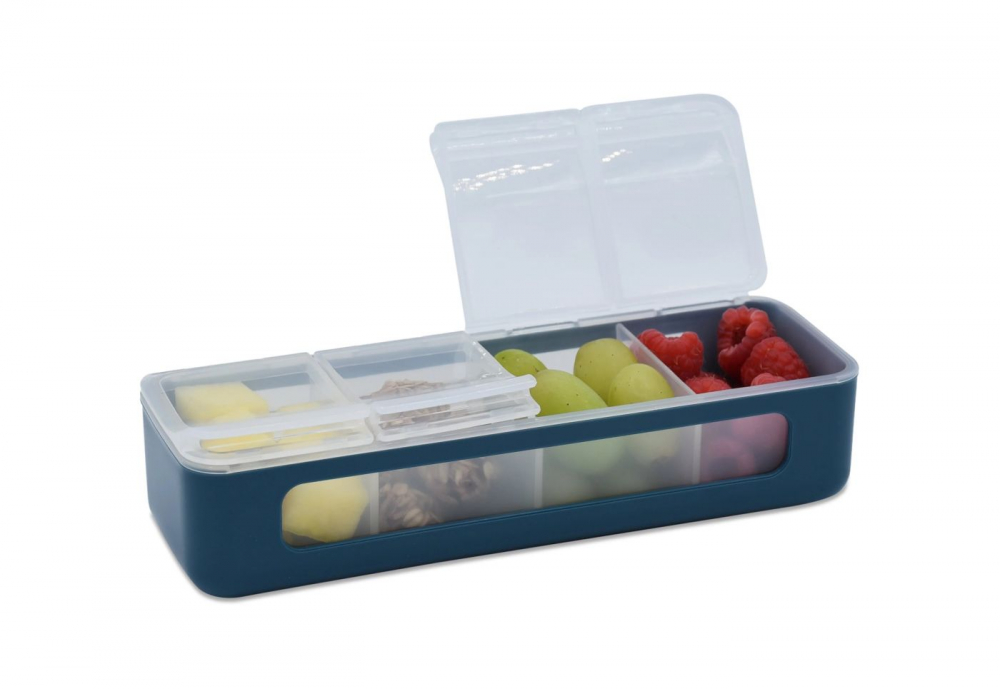Cutie Snack Melii 4 Compartimente - Albastru