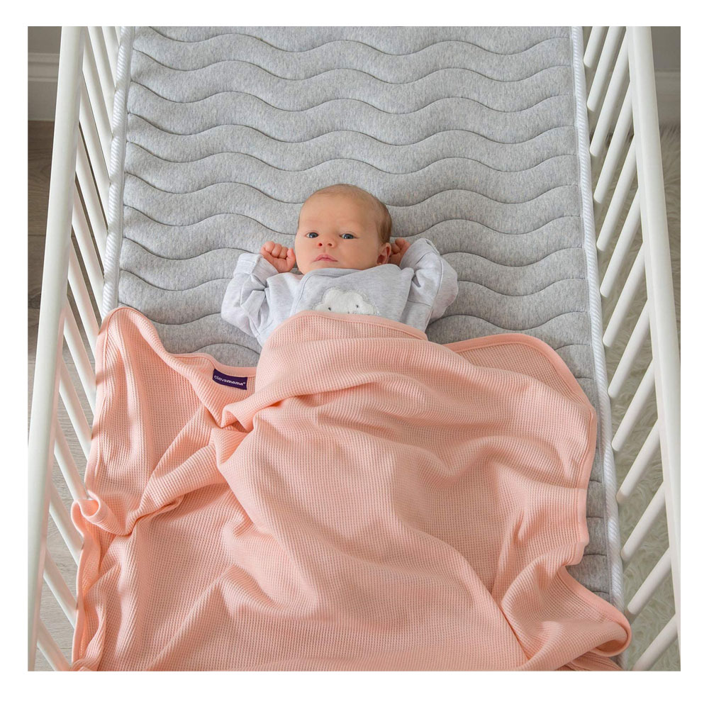 Paturica Waffle Weave Clevamama, 70x90 cm, Coral - imagine 2