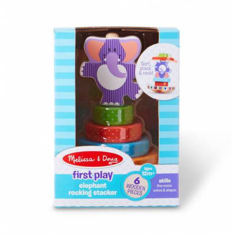 Piramida Elefantel Melissa & Doug, Lemn - imagine 4