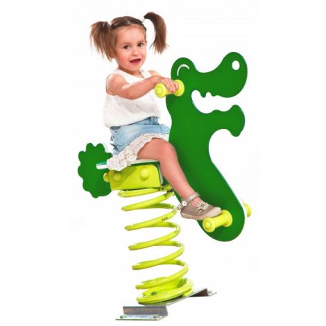 Balansoar Safari Crocodil KBT, HDPE, Ancorare Beton