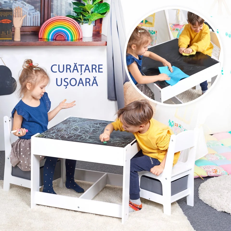 Masa Suporto cu Tabela Lego pentru Copii - imagine 7