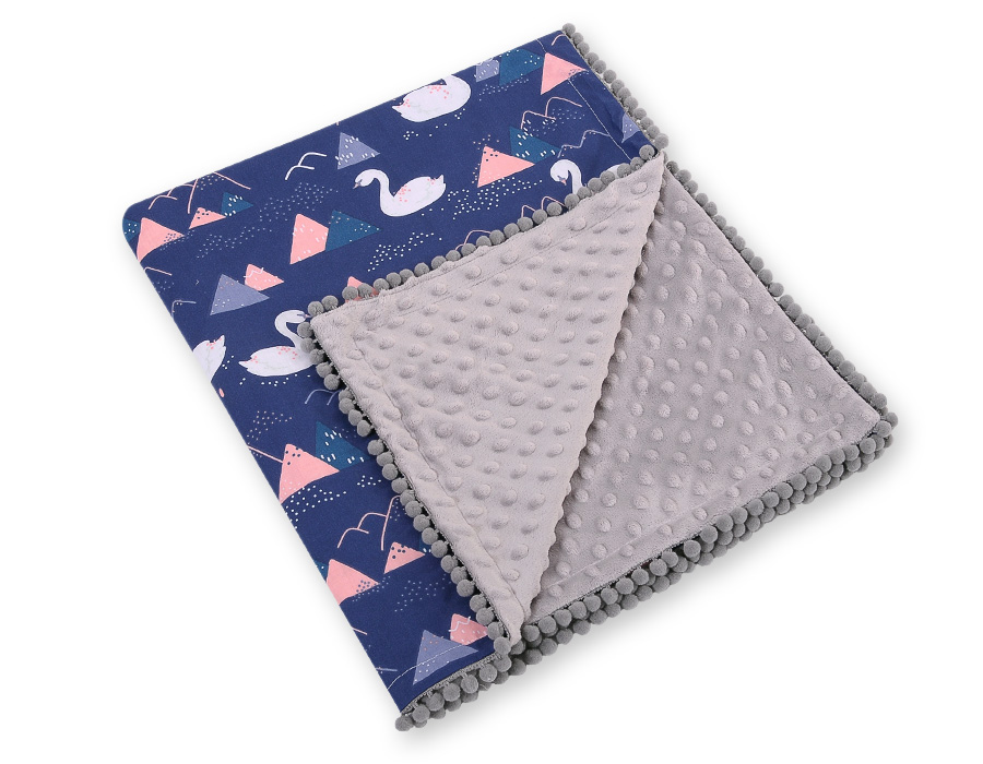 Bobono Paturica Bumbac Reversibilă Minky Navy