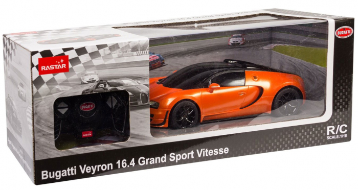 Masina RC Bugatti 1:18 Rastar Portocalie
