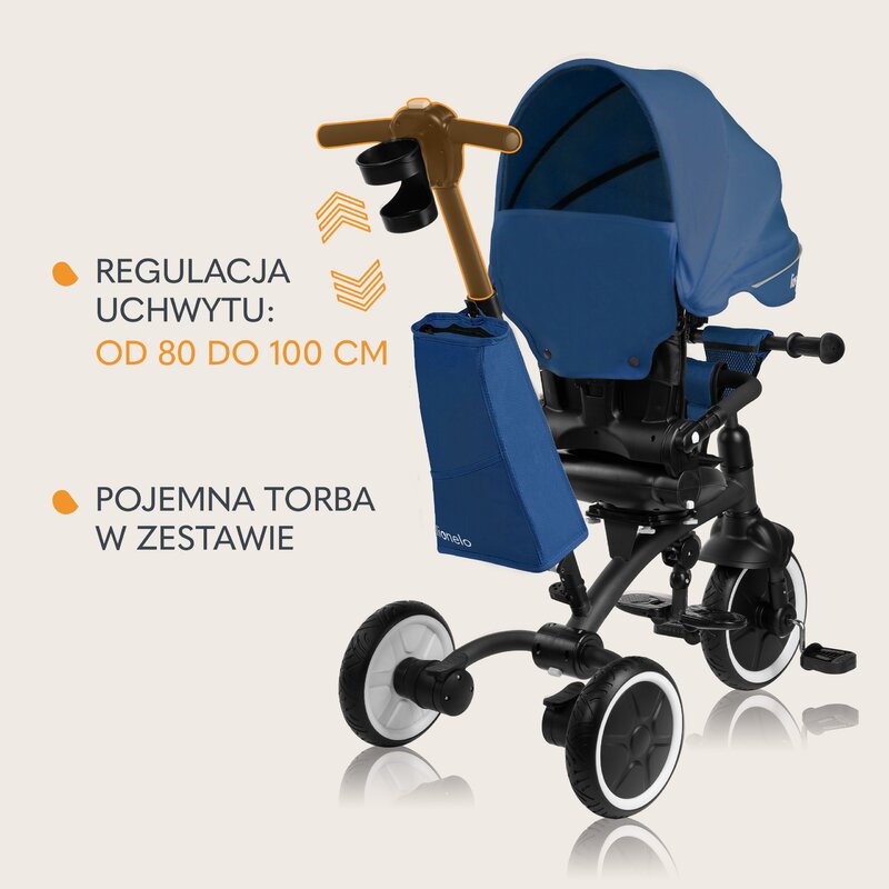 Tricicleta Lionelo Tris Plus Albastră, 2-în-1 - imagine 5