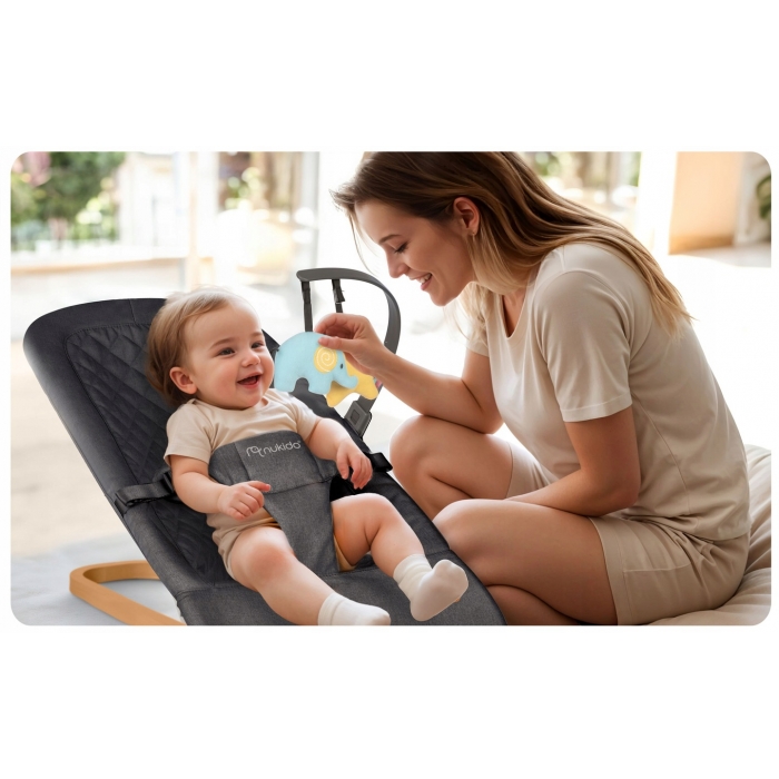 Nukido Baby Bouncer 2in1 Pliabil, Antracit