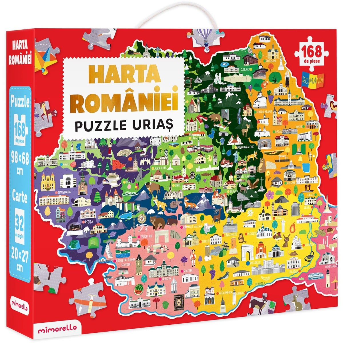 Puzzle Harta României Mimorello | Educativ 168 piese