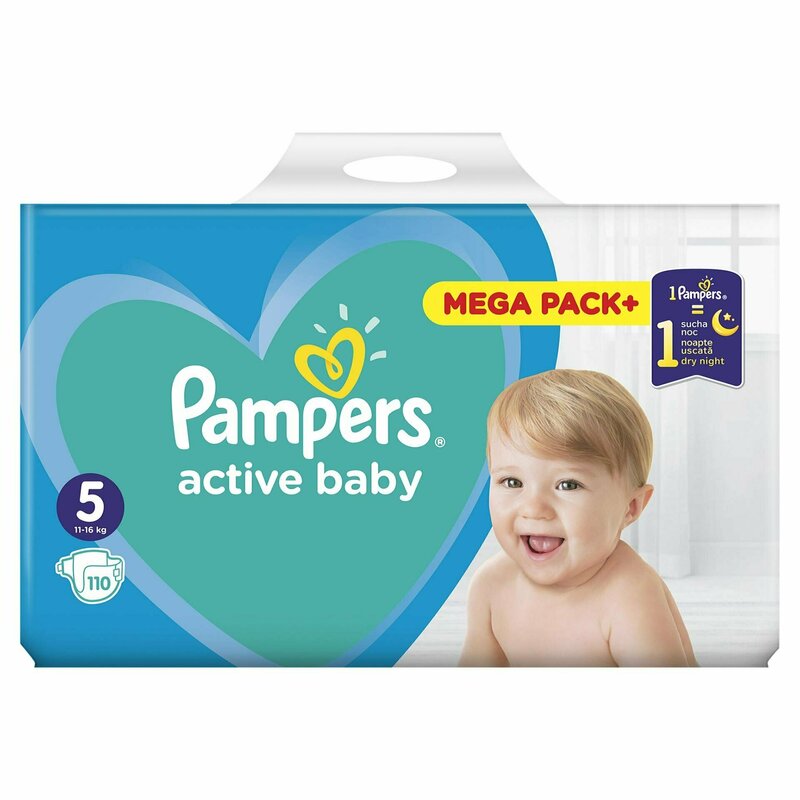 Pampers Active Baby 5 Mega Box 110 buc - Somn Uscat