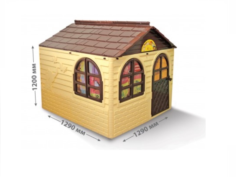 Căsuță joacă Mykids BeigeBrown, Interior/Exterior