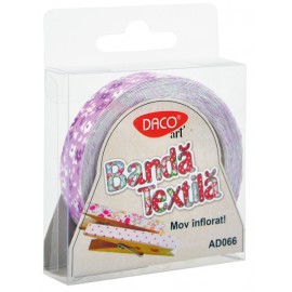 Banda Textilă Mov Inflorat Daco | Decorare Creativă