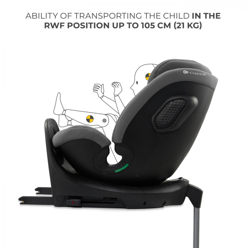 Kinderkraft Xrider 2 Grey - Scaun Auto Rotativ i-Size - imagine 10