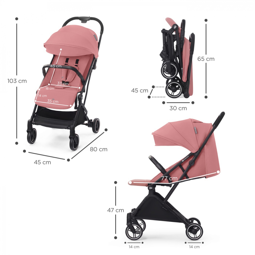 Carucior Kinderkraft Indy 2 Pink - Manevrabil - imagine 7