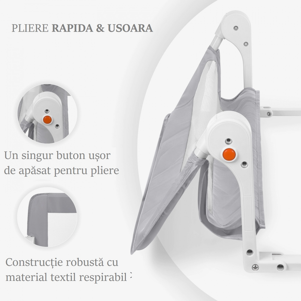 Bariera Pat Kikkaboo I am Safe Grey, 150 cm