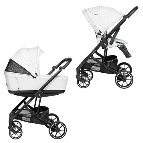 Carucior 2 in 1 Skiddou Moss Gri, Compact și Modern - imagine 6