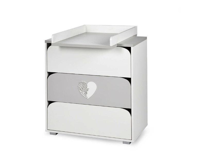 Set Mobilier Copii Klups Nel Heart Alb-Gri
