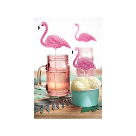 Decoratiuni Flamingo Party Deco 6buc - imagine 4