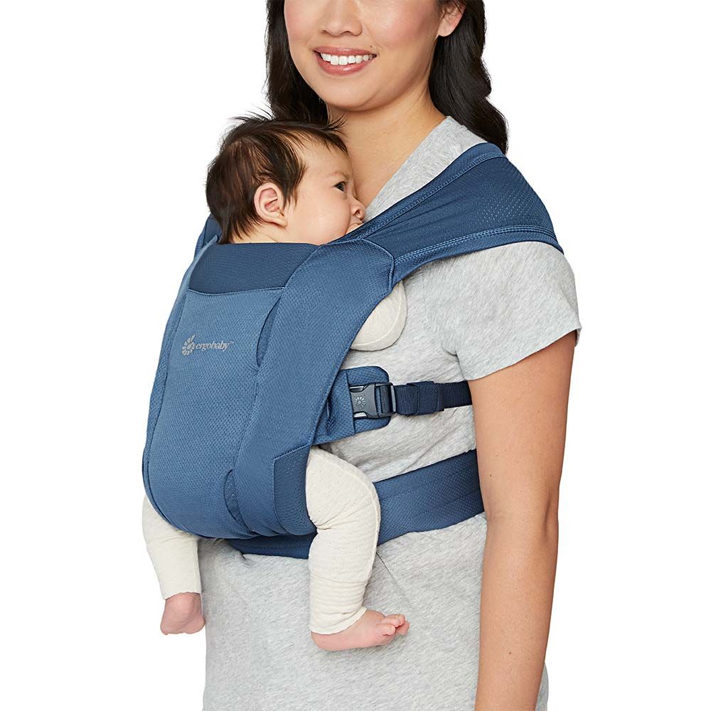 Marsupiu Ergobaby Embrace Blue, Mesh Răcoros