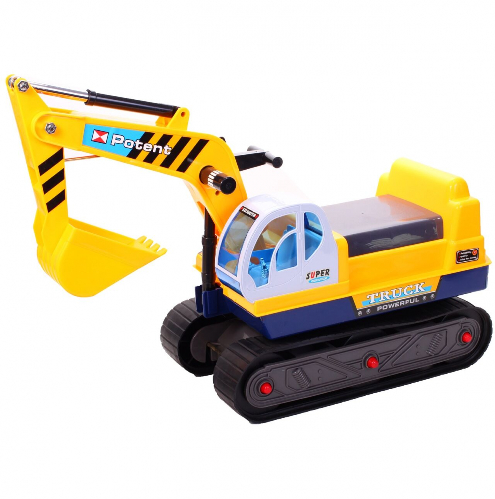 Excavator Malplay Yellow cu Cupă Mobilă și Cască - imagine 7