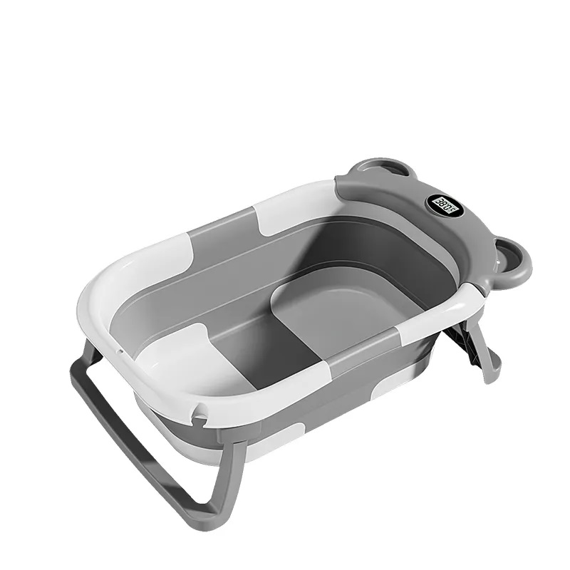 Cădiță Ultrapliabilă Little Mom Bear Grey cu Termometru