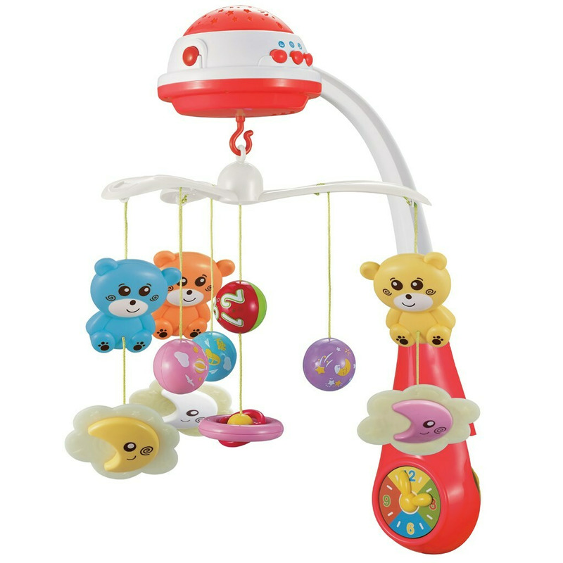 Carusel Muzical Baby Mix cu Proiecții și Sunete, Roșu - imagine 3