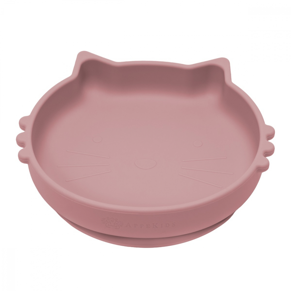 Bol Silicon AppeKids Kitty II Old Rose, Antiderapant - imagine 5