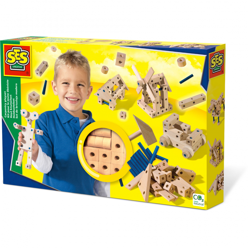 Set Tamplarie Lemn Ses Creative | Jucarii Constructie