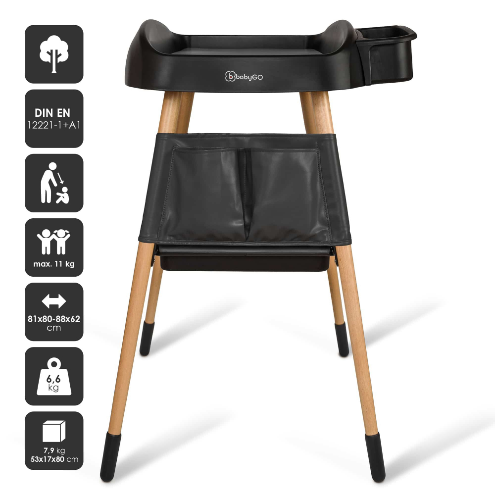 Masuta de schimbat BabyGo Change Me Black - imagine 4