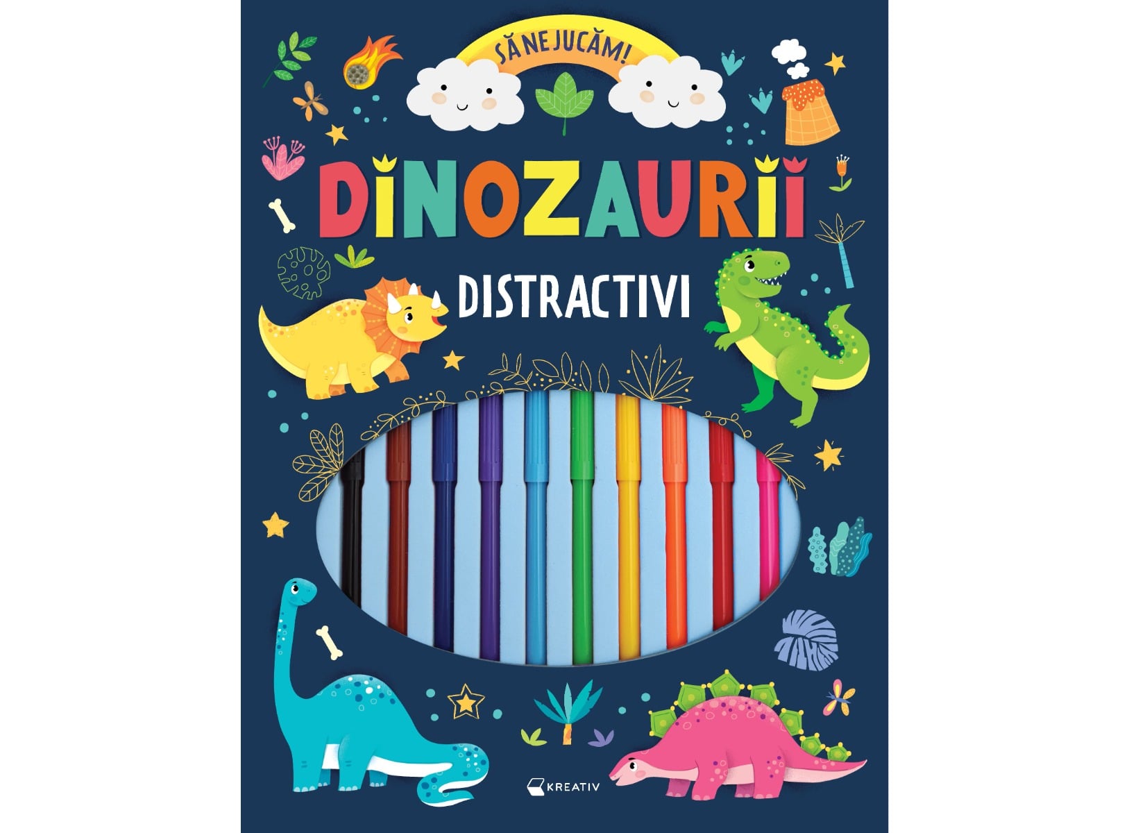 Carte Activitati Dinozauri Kreativ + Carioci
