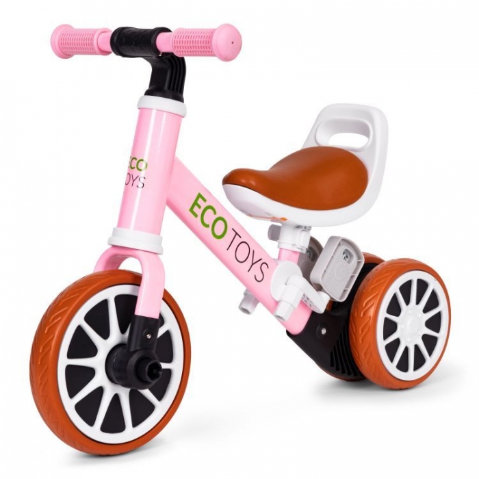 Bicicleta 2in1 Ecotoys Roz | 2-6 Ani - imagine 4
