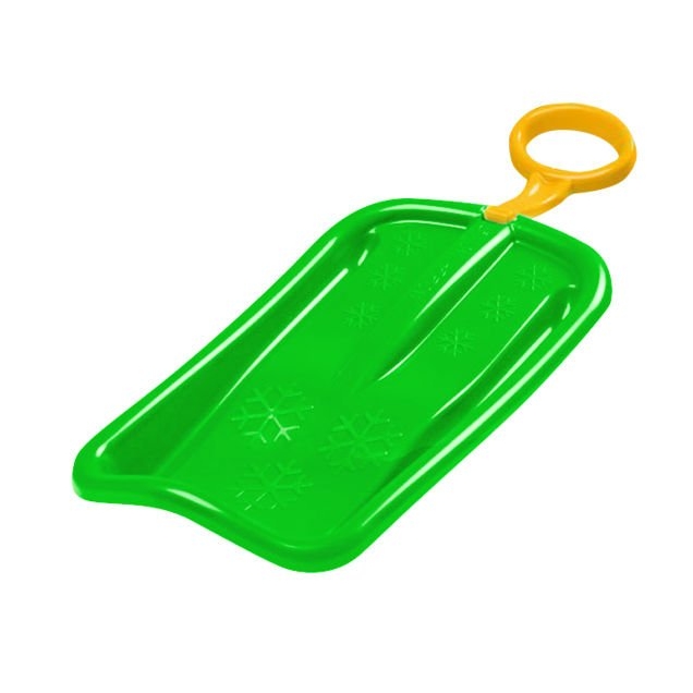 Sanie copii Marmat Snow Arrow verde, cu mâner mobil