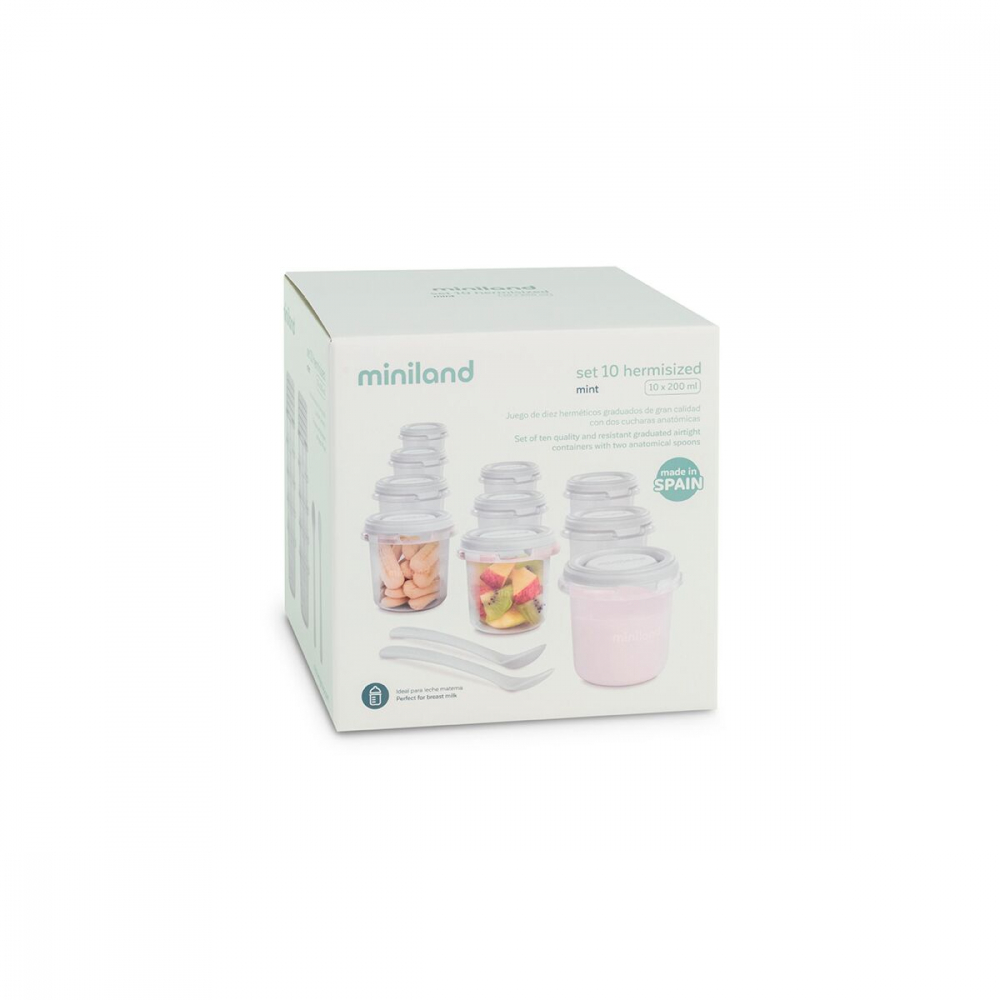 Set Recipiente Ermetice Miniland Mint 10 buc - imagine 3