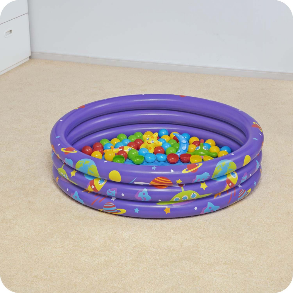 Piscina Bestway cu Bile si Jucarii, Mov, 102x25 cm - imagine 4
