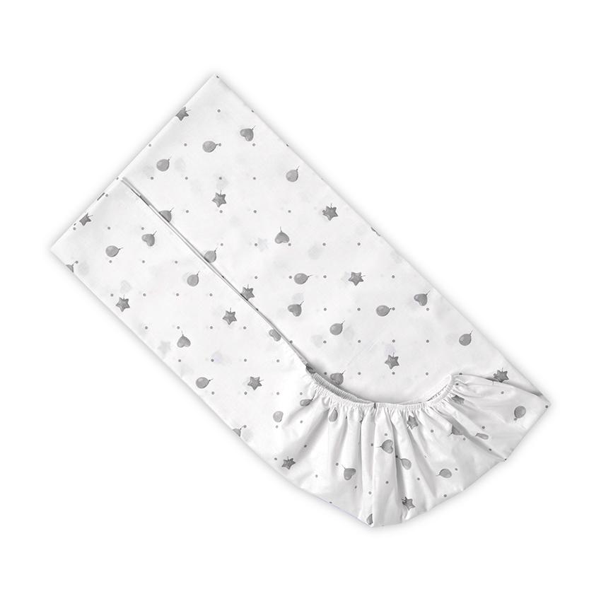 Cearceaf Patut Bumbac Lorelli 60x120 Train Grey