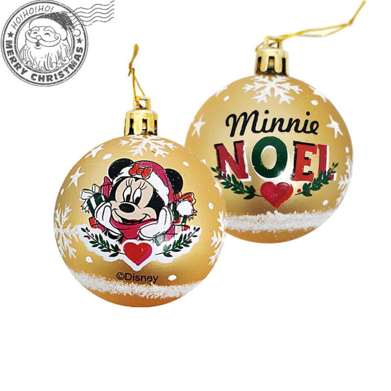 Set 10 Globuri Minnie Mouse Aurii, 6 cm - imagine 2