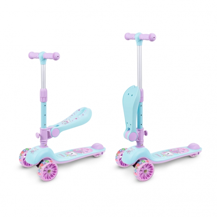 Trotineta 2 in 1 Kidwell Rimba Unicorn cu Sezut - imagine 7