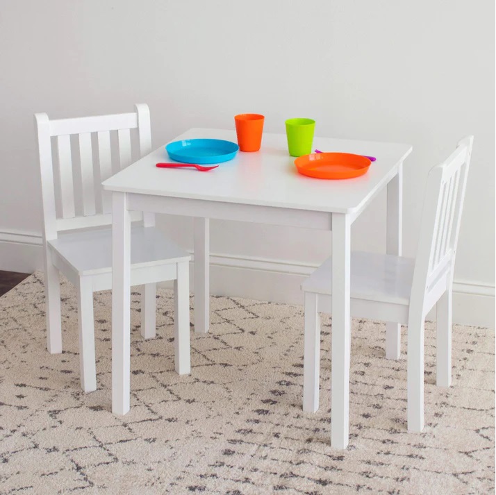 Set masă și 2 scaune Ginger Home White, lemn - imagine 3