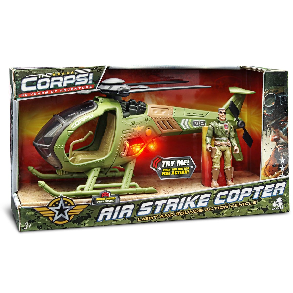 Elicopter Lanard Toys cu Figurină și Sunete