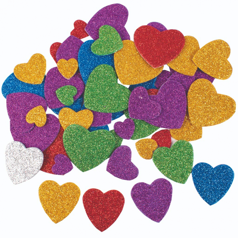 Set 45 Stickere Inimi Glitter Amacs